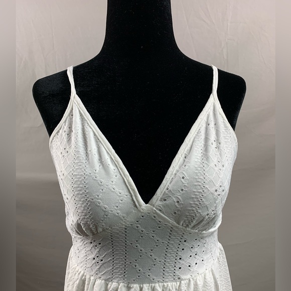 Boho Eyelet Embroidery Wrap Hem Cami Dress - Picture 7 of 10